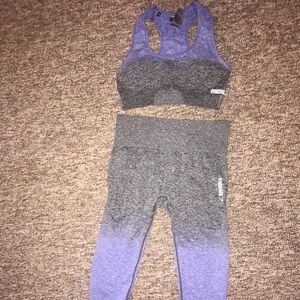 Gymshark ombré seamless leggings and sports bra 💜